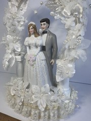 Vintage 1990’s Wilton Cake Topper GRAY SUIT Dark /Light Hair Designer series