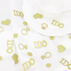Blopee Gold Wedding Confetti, I DO Engagement Confetti for Medium,