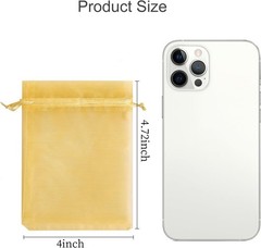 Versatile Gold Organza Bags 100 Count – Elegant Storage for Gifts & Jewelry