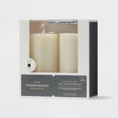 2pk 3″ x 6″ LED Candles Cream – Threshold