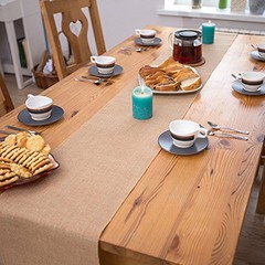 100% Natural Jute Rustic Burlap Table Runner – 12″ Wide x 120″ Long – Perfect