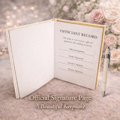 Wedding Officiant Book with Pen – Ceremony Keepsake Journal