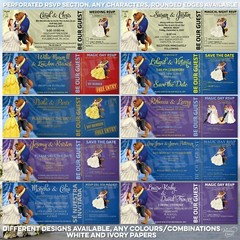 Beauty and the Beast Belle Wedding Invitations Disney Birthday Baby Invites Card