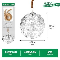 1.8in Clear Crystal Glass Prisms 6pcs Crystal Hanging Ornaments for Flower