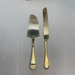 West Elm Gold 13″ Cake Knife and 11 1/4″ Server 2 Pieces