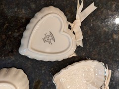 NEW LENOX «Wedding Promises» Platinum Heart Dish Party Favors Set of 4