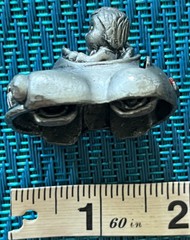 Bridal Table Bride/Groom Pewter Car Place Card Holder Just Married License Plate