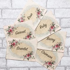 Pink Wedding Table Cards Vintage Style Frame – Shabby Chic, Numbers Names Custom