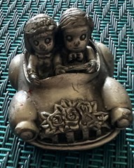 Bridal Table Bride/Groom Pewter Car Place Card Holder Just Married License Plate
