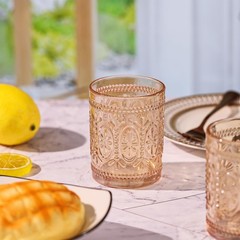 Darlion 6 Pack Amber Glassware Set, 10oz Vintage Drinking 9.5oz,