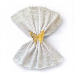12.5″ Rustic Gauze Table Decor Placemat Napkin with Fringe