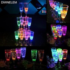 DIWNELEM Plastic 150ml Wine Champagne Flute 6 Count (Pack of 1), 6 Mixed