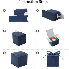 25Pcs Wedding Favor Boxes, Paper Gift Boxes 3X3X3 Inches Small Gift Boxes with R