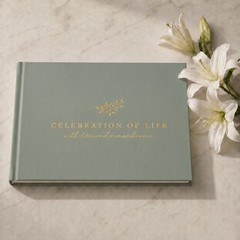 Sage Funeral Guest Book Celebration of Life Memorial Sign In Book
