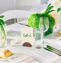 50 Pcs Wooden Table Number Stands, Semicircular Place Card Holders for Table Num