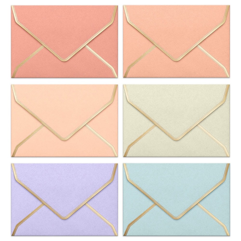 Invitation Envelopes, 60-Pack 4×6 Envelopes for Invitations, Gold Foil Border…
