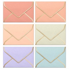 Invitation Envelopes, 60-Pack 4×6 Envelopes for Invitations, Gold Foil Border…