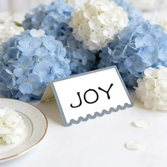 150 PCS Dusty Blue Place Cards 2×3.5 Inch Scalloped Tent Name Table Setting