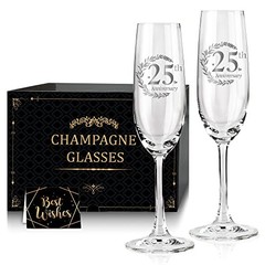 25th Anniversary Champagne Flutes, Wedding 2 Count (Pack of 1) 25th anniversary