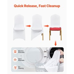 100PCS Spandex Stretch Chair Covers White for Wedding Party Banquet Decoration
