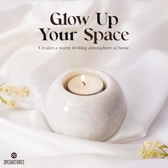 Marble Tealight Candle Holder 3.5 Inch White Gifts, Stone Holders 3.5 inches