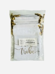 Bride Tribe Drawstring Favor Bags White Gold Bachelorette Party Gift Set of 10
