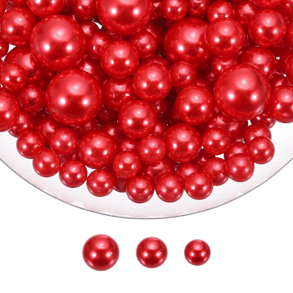 150 Pcs Pearl Bead for Vase Filler, 20/14/10mm Floating Beads(Red)