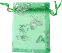 100Pcs Organza Wedding Party Gift Bags Butterfly Drawstring Pouches Jewelry Gift