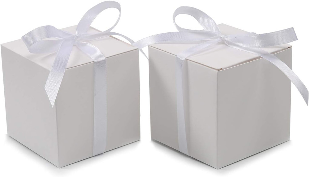 100Pcs Wedding Favor Boxes, Paper Gift Boxes 3X3X3 Inches Small Gift Boxes with