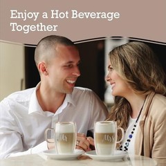 Mr and Mrs Coffee Mugs Set – 14.5 oz Double Walled Glasses – His and Hers