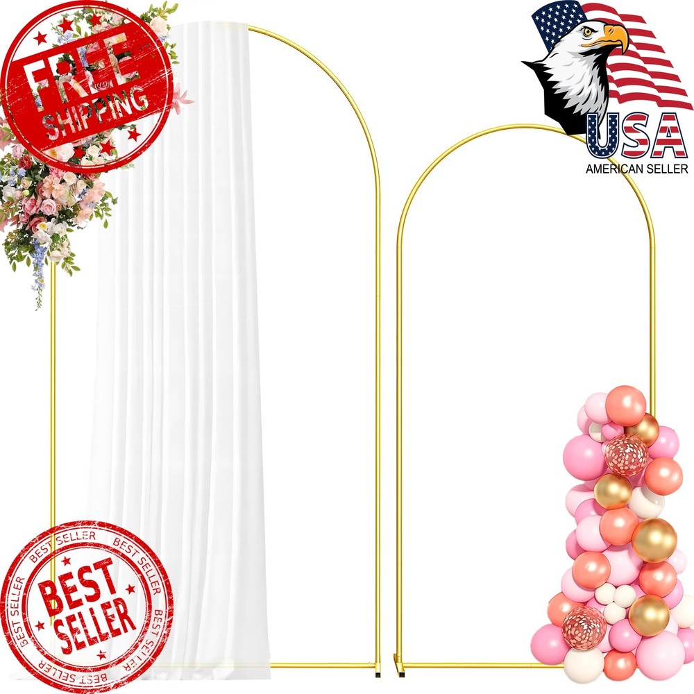 Hzdeying Gold Wedding Arch 7.2FT+6FT