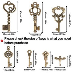 Set of 40 Flying Keys Charms, 40PCS Dragonfly Wings 40 DIY Vintage Skeleton