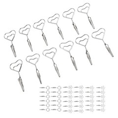 12pcs 2.8in Double Headed Memo Clip Metal Card Holder Wire Photo Clamp