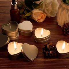 30 Sets Wedding Candle Favors – Heart Shaped Unscented Tea Lights with Gift Bags