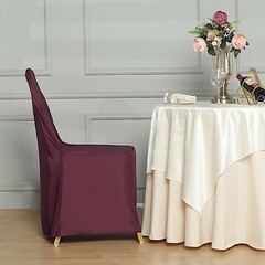 100 pcs Burgundy POLYESTER BANQUET CHAIR COVERS Wedding Reception Decorations