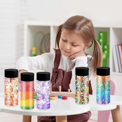28 Pcs Empty Sensory Bottles with Lids, 10 oz/ 300 ml Leakproof Clear clear