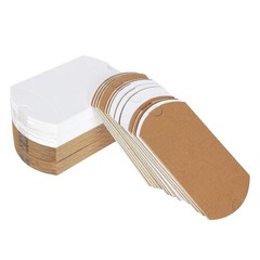 50pcs Kraft Black White Paper Pillow Box for Jewelry Candy Gift Wedding Favor Sm