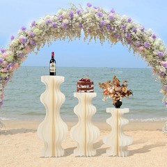3pcs Champagne Foldable Cardboard Flower Stands For Wedding Decor Flower Rack
