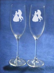 Beauty and the Beast Wedding Glasses Flutes Personalized NEW Belle beast