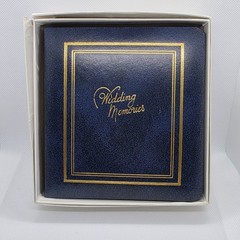 Family-Vue Photo-Curio 4″x5″ Wedding Memories Blue & Gold Album 14 Pgs Box 5206