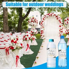50pcs Wedding Water Bottle Labels, Leaves Waterproof M, Black, White, Green