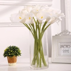 Real Touch Calla Lily Artificial Flowers Bridal Wedding Bouquet Home Decoration