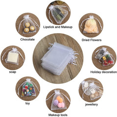 100 Bolsas de Organza Blanca Premium 10x12CM para Regalos Joyas y Fiesta