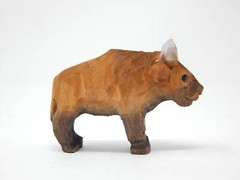 Bull Cow Farm Cake Topper Bride Groom Love Wedding Engagement Carved Wood Statue