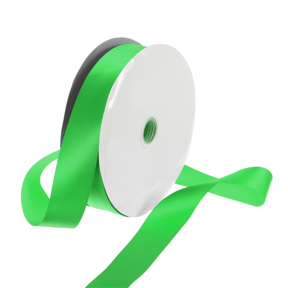 100 Yard Satin Ribbon Double Sided Grosgrain Silk Ribbon, 1.5″/Green