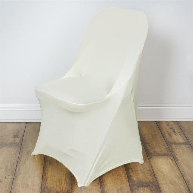 10 Ivory Stretchable Spandex Chair Covers Wedding Banquet Reception Decorations