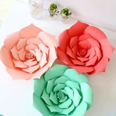 Lucky Monet 3D Paper Flower Backdrop DIY Rose Flower Crafting Wall Decoration.