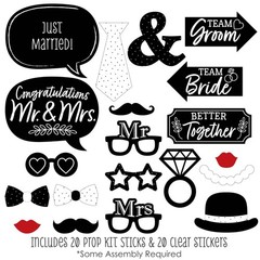 Big Dot of Happiness Mr. and Mrs. – Black White Wedding or Black,