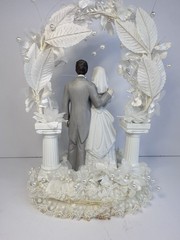 Vintage 1990’s Wilton Cake Topper GRAY SUIT Dark /Light Hair Designer series