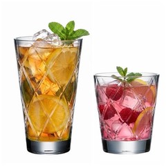 – MACON- Plastic Drinking Glasses, Shatter-proof 16 & 21 oz, Set of 8 Clear